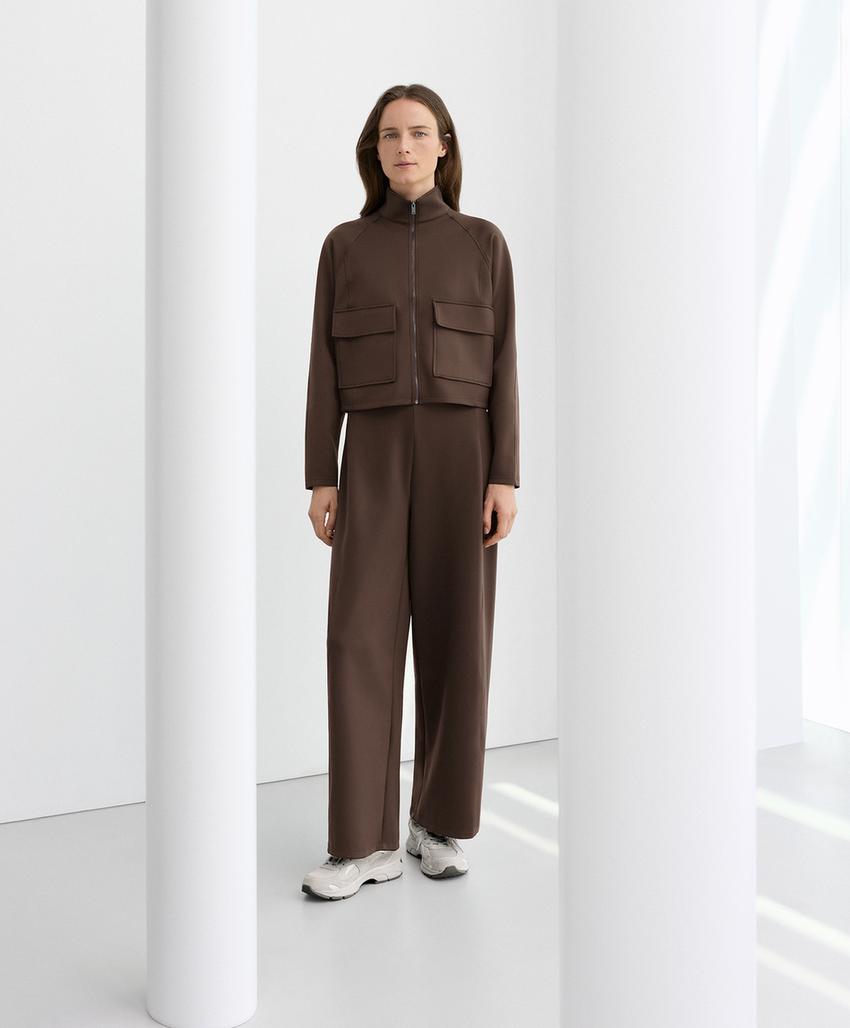 Брюки высокой посадки кокон из неопрена