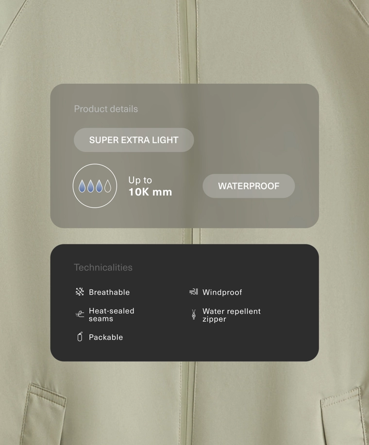 Сверхлегкая упаковываемая куртка oysho с водонепроницаемостью 10k