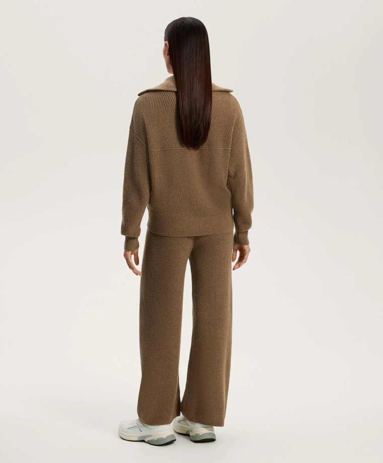 Вязаный жакет с воротником лацкан