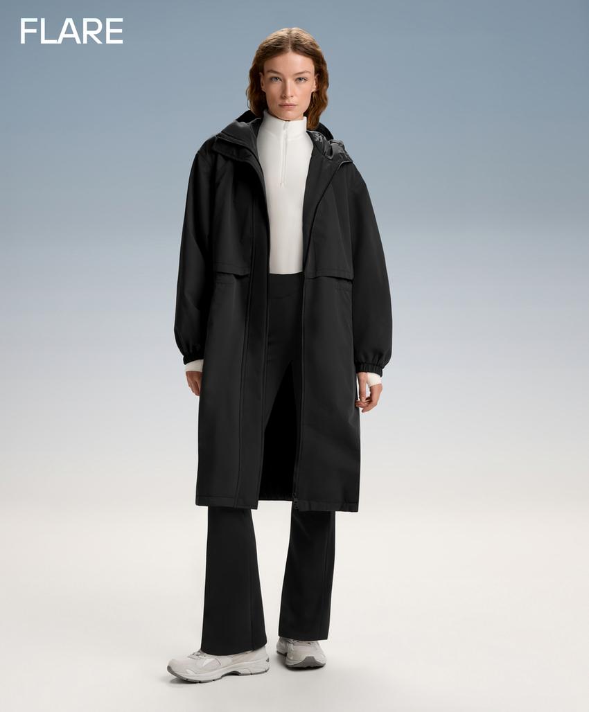 Теплые брюки с высокой посадкой и широкими штанинами и карманами