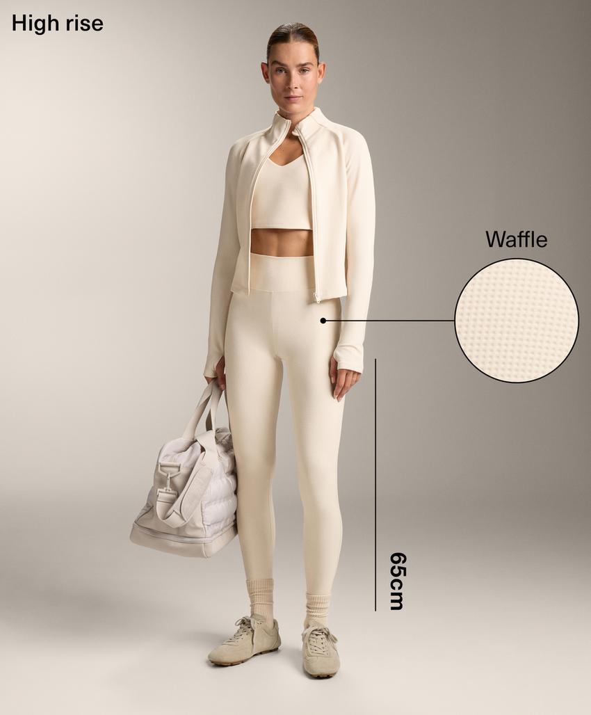 Леггинсы waffle 65см с высокой посадкой слоновой кости