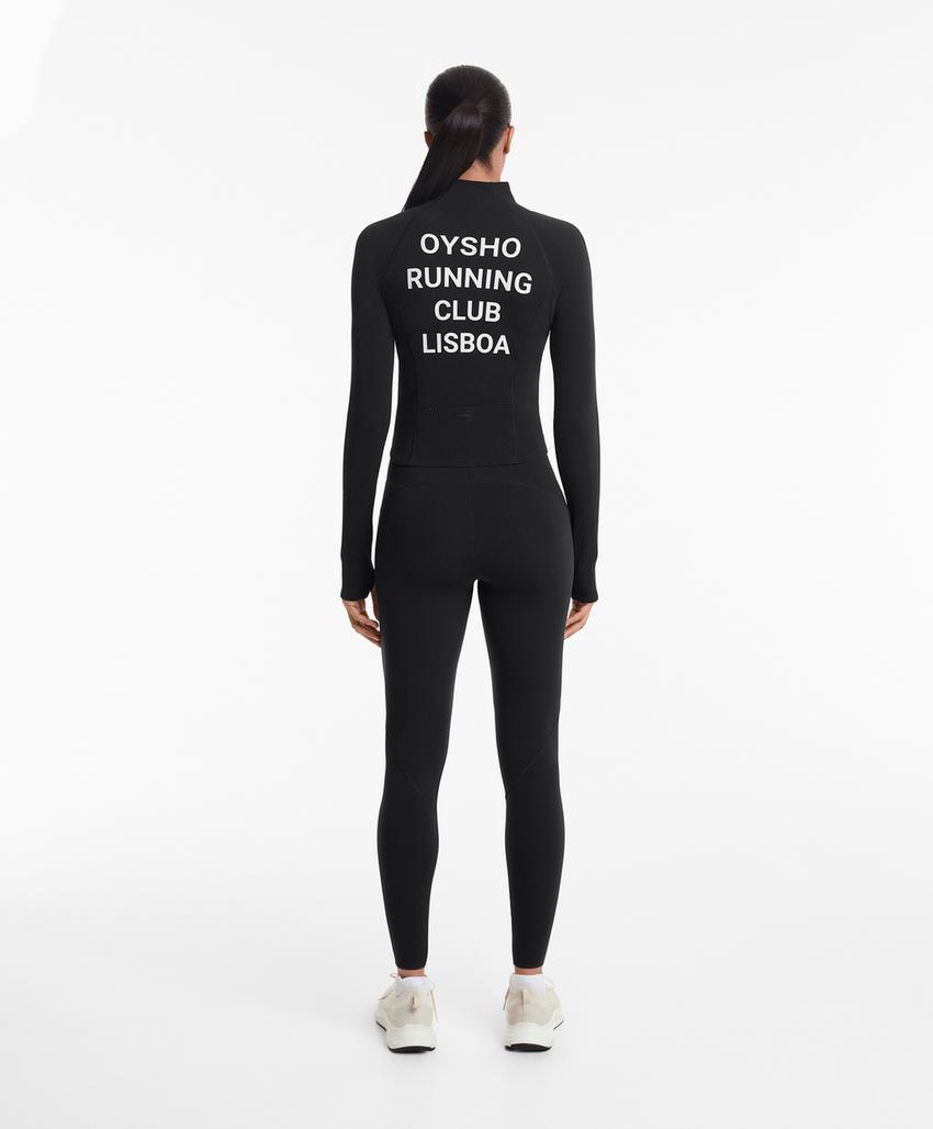 Техническая куртка oysho running club lisboa с легким теплом и швами