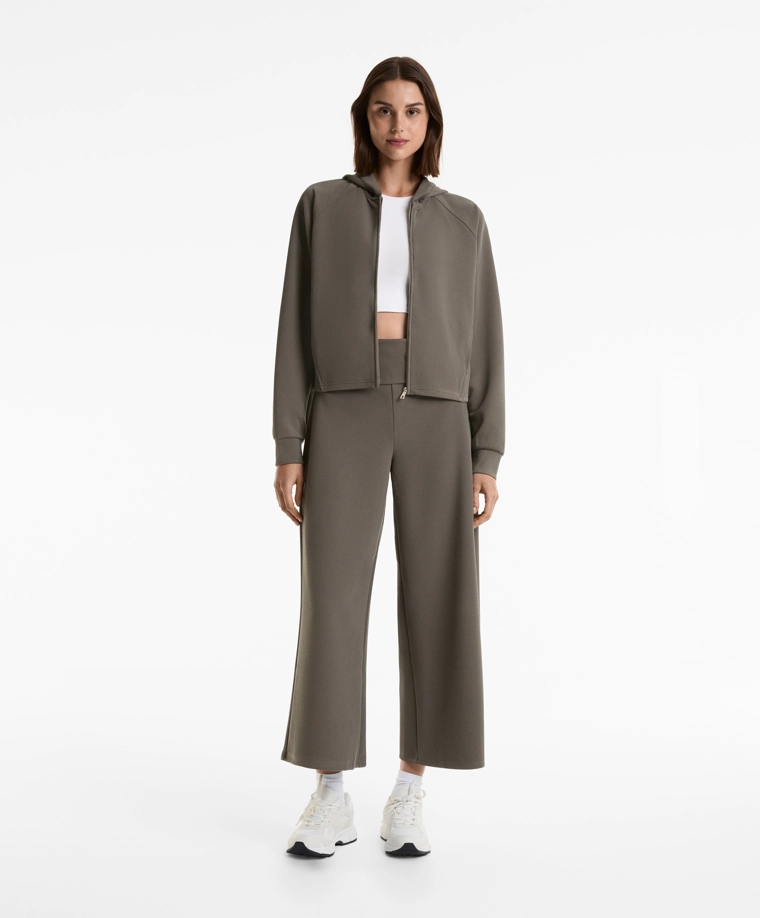 Джакет с капюшоном рубчатый с 29% модала