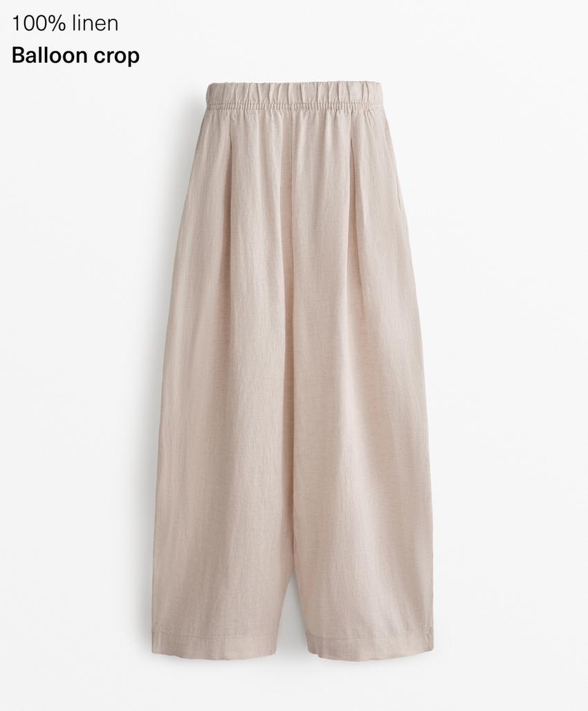 100 льняные капри воздушного покроя брюки l33324873 sand melange