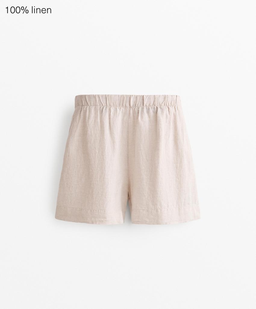 100 льняные бермуды шорты l33342874 sand melange