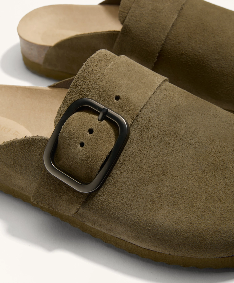 Мюли из натуральной кожи на пряжке