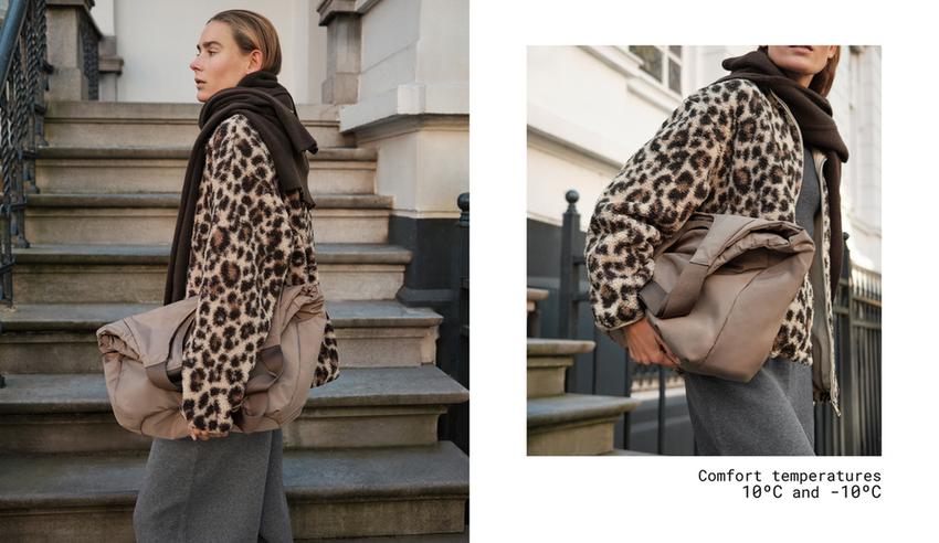 Куртка из меха под кожу с животным принтом