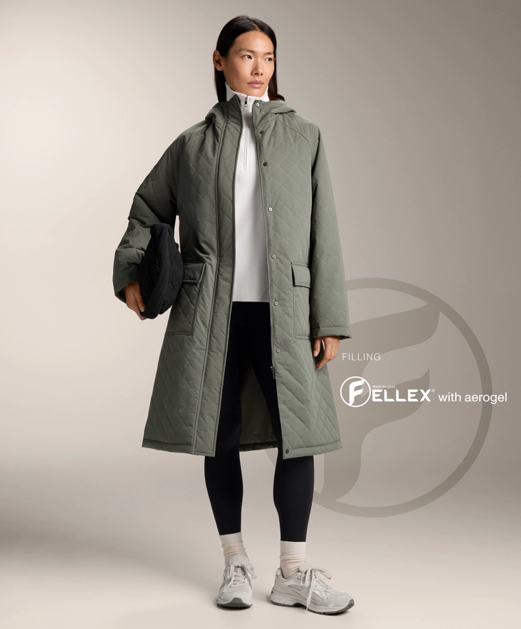 Длинный утепленный жакет fellex® aerogel 3k с водонепроницаемой тканью