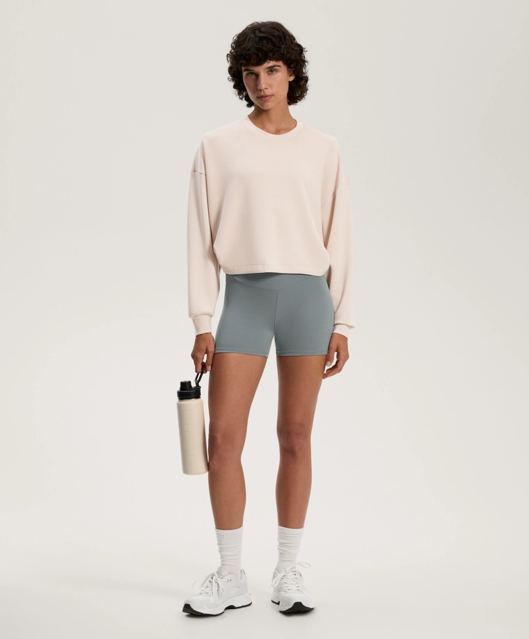 Леггинсы высокой посадки до щиколотки с боковой полосой