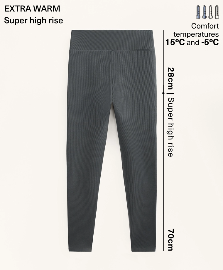 Экстра-теплые стрейч-лосины сверхвысокой посадки до щиколотки 70 см