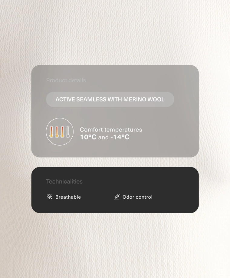 Футболка из мериносовой шерсти без швов