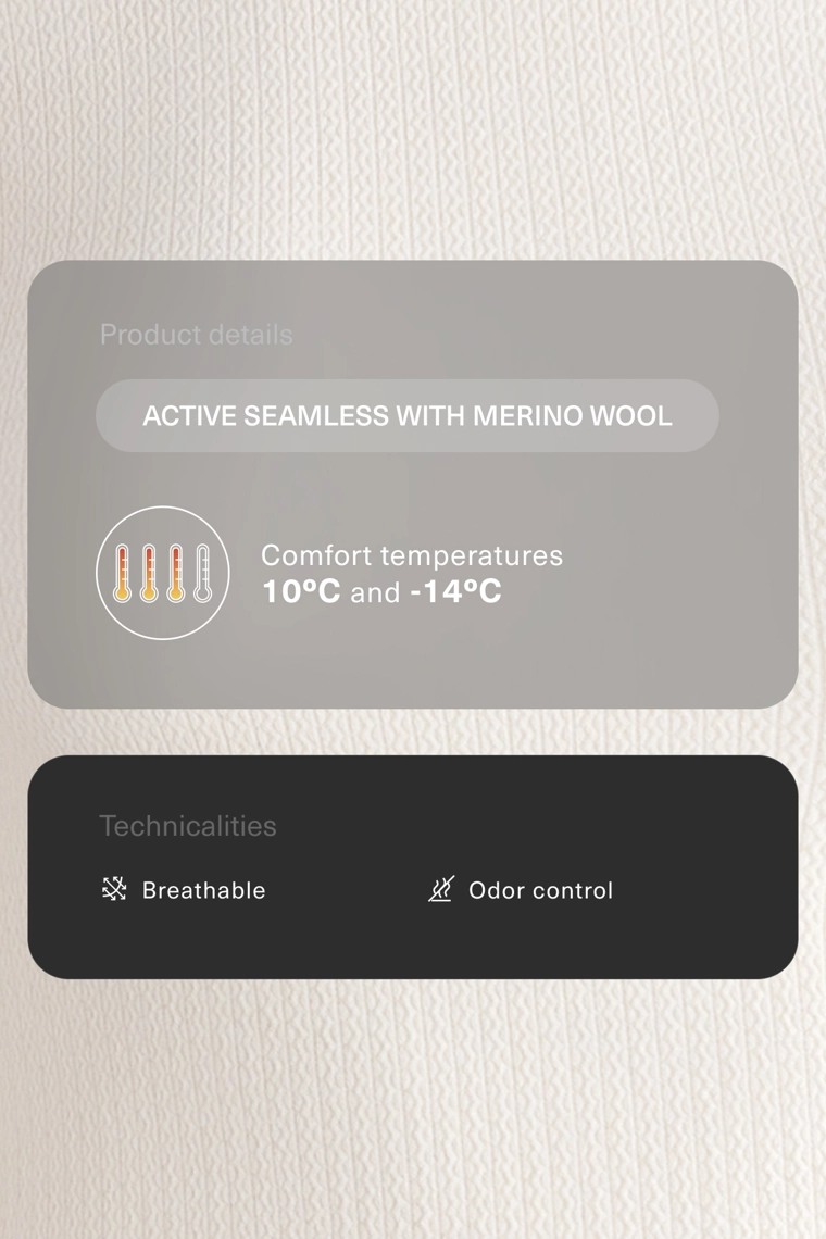 Футболка из мериносовой шерсти без швов