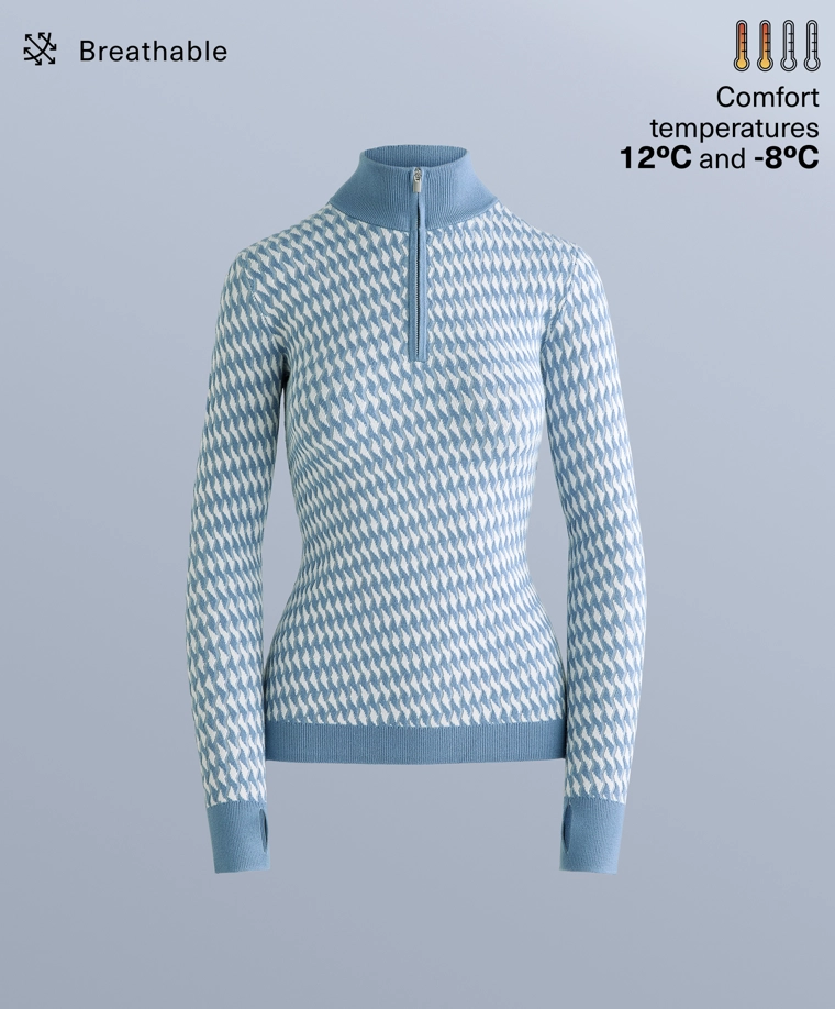 Термобельевый топ с геометрическим жаккардовым узором