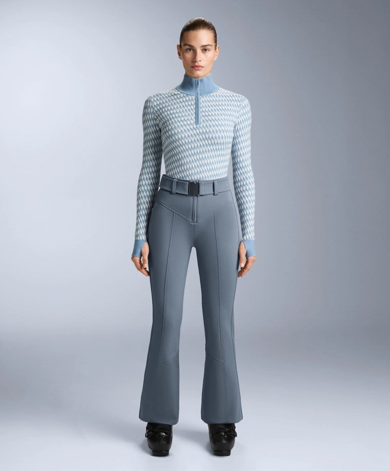 Термобельевый топ с геометрическим жаккардовым узором