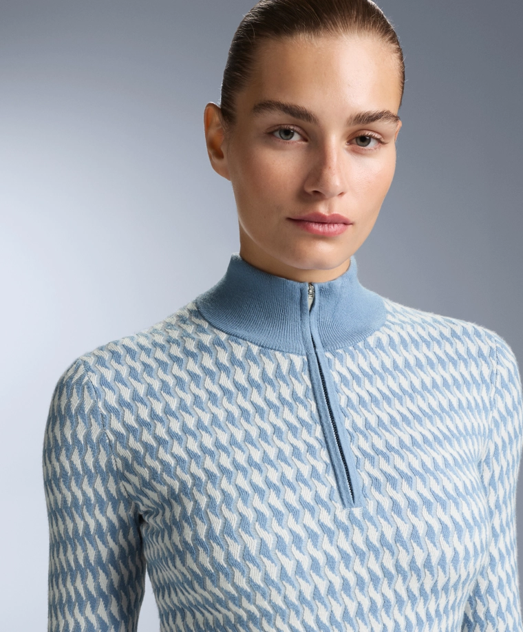 Термобельевый топ с геометрическим жаккардовым узором