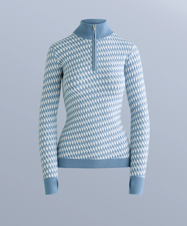 Термобельевый топ с геометрическим жаккардовым узором