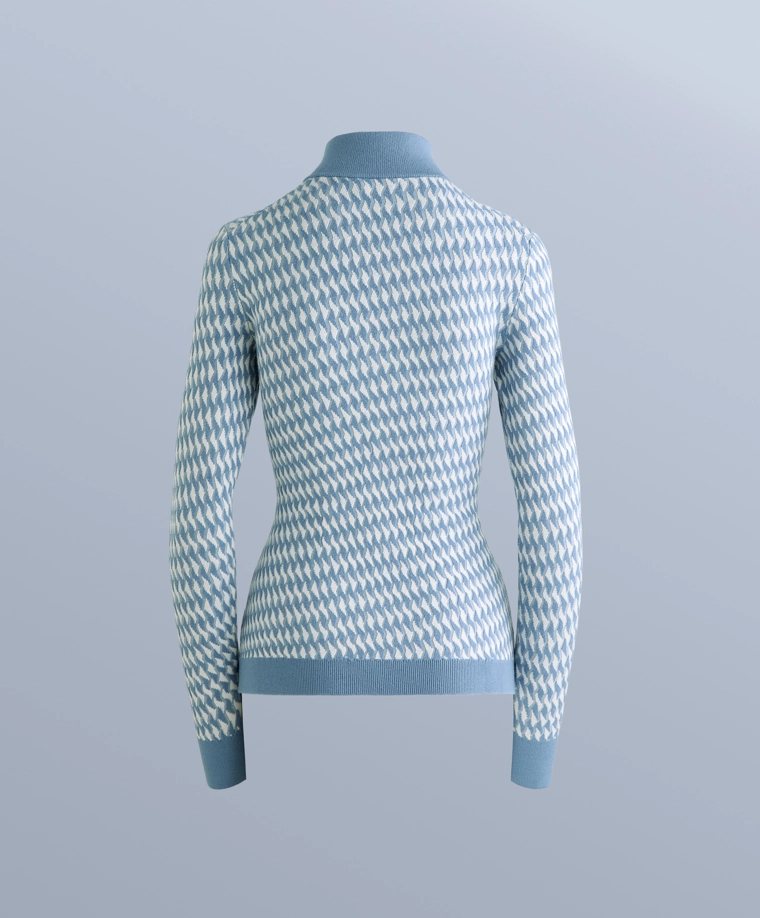 Термобельевый топ с геометрическим жаккардовым узором