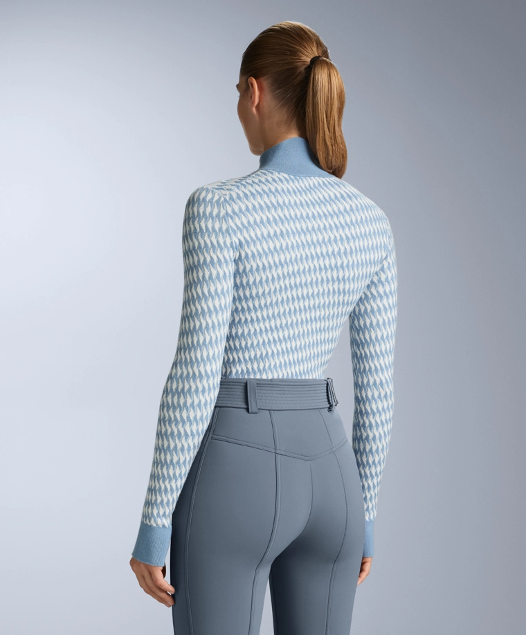 Термобельевый топ с геометрическим жаккардовым узором