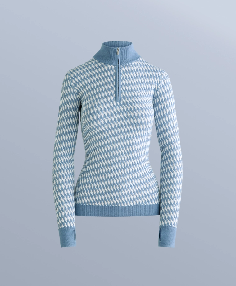 Термобельевый топ с геометрическим жаккардовым узором