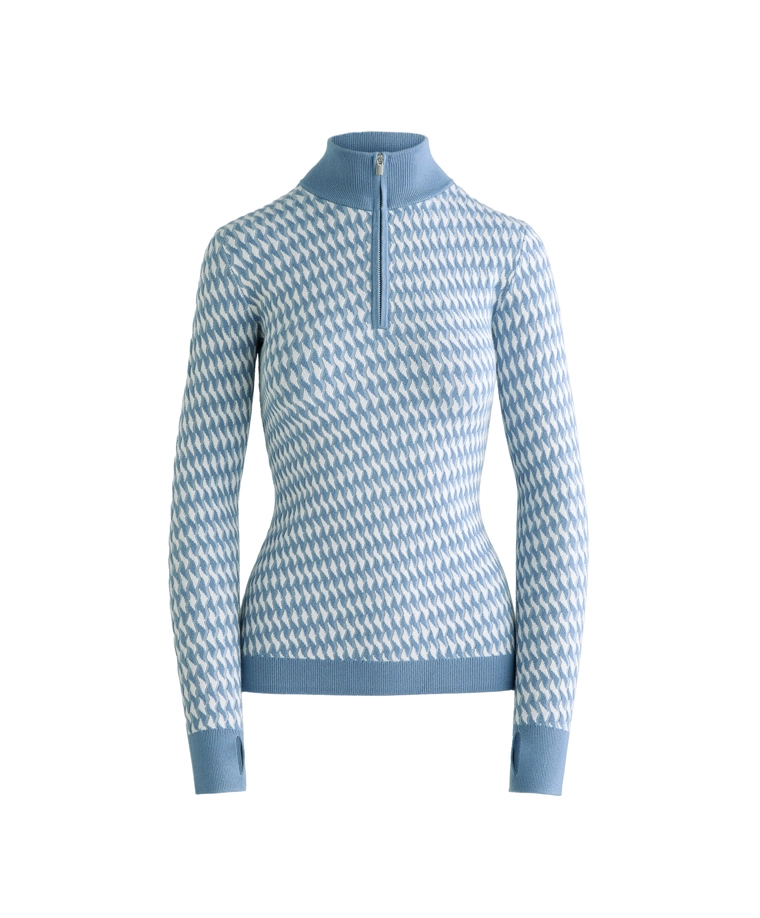 Термобельевый топ с геометрическим жаккардовым узором