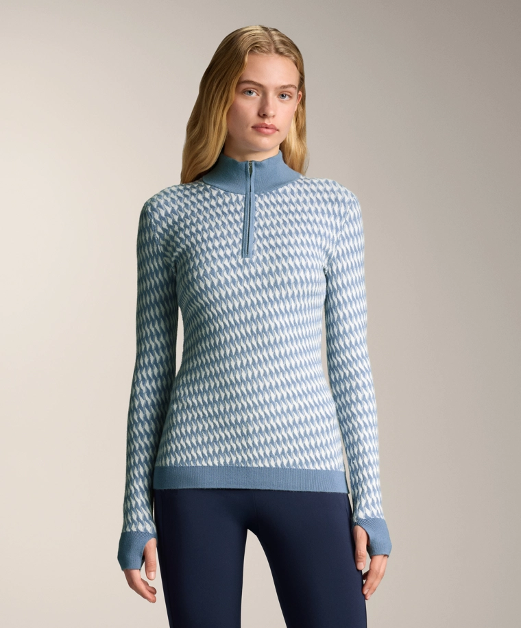 Термобельевый топ с геометрическим жаккардовым узором