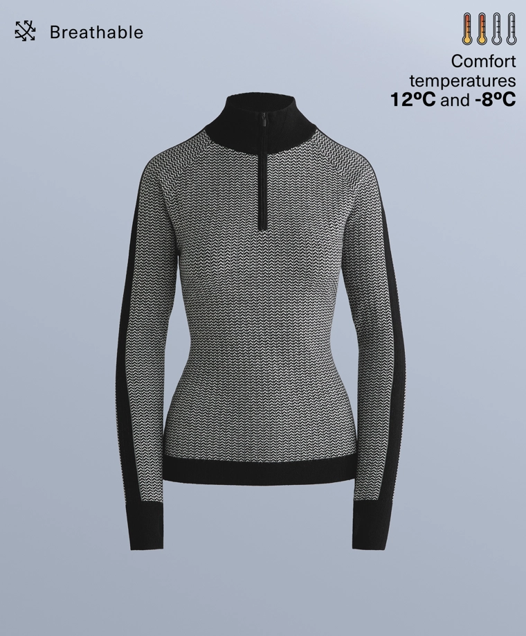 Термобельевый топ с жаккардовым узором «рыбий хвост»