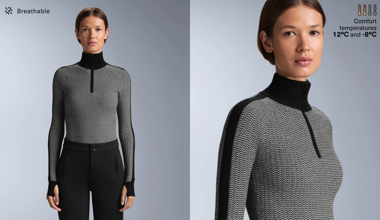 Термобельевый топ с жаккардовым узором «рыбий хвост»