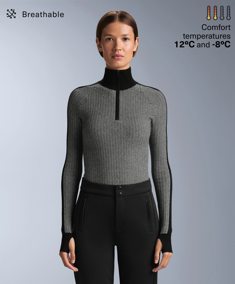 Термобельевый топ с жаккардовым узором «рыбий хвост»