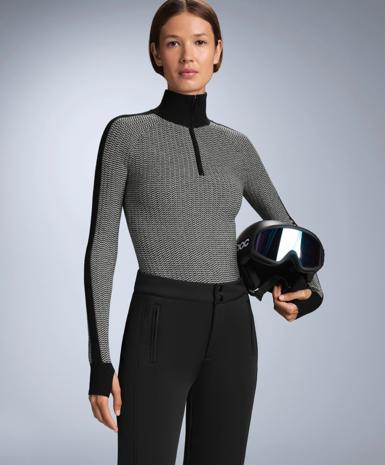 Термобельевый топ с жаккардовым узором «рыбий хвост»