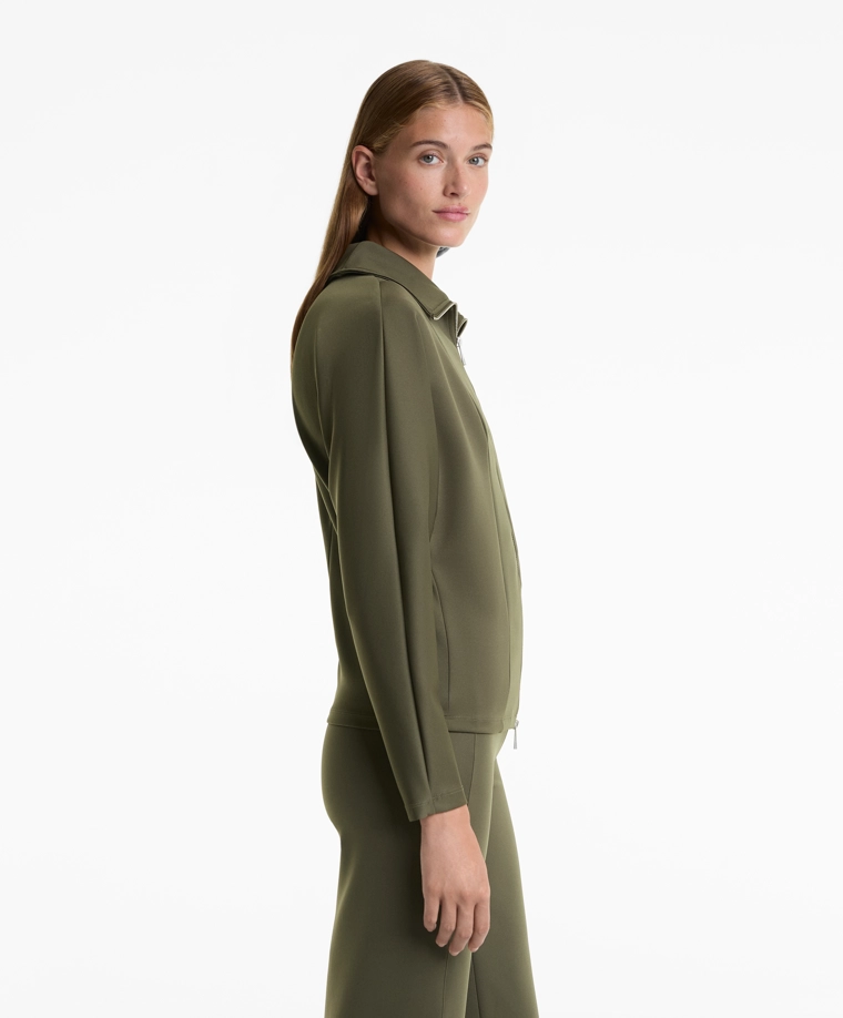 Куртка с двойной молнией эффекта неопрена