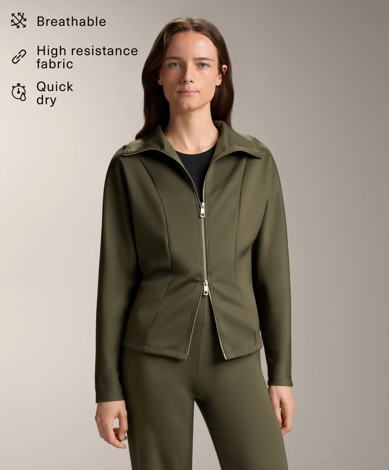 Куртка с двойной молнией эффекта неопрена