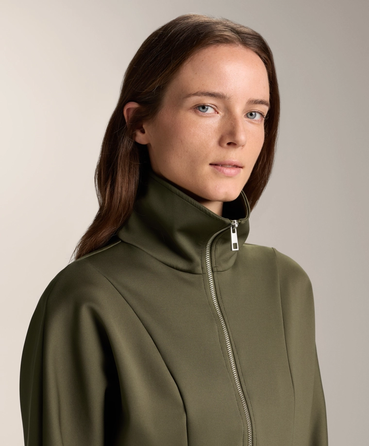 Куртка с двойной молнией эффекта неопрена