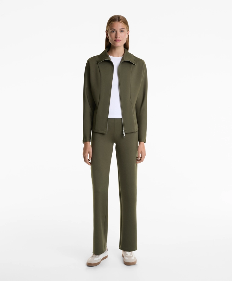 Куртка с двойной молнией эффекта неопрена