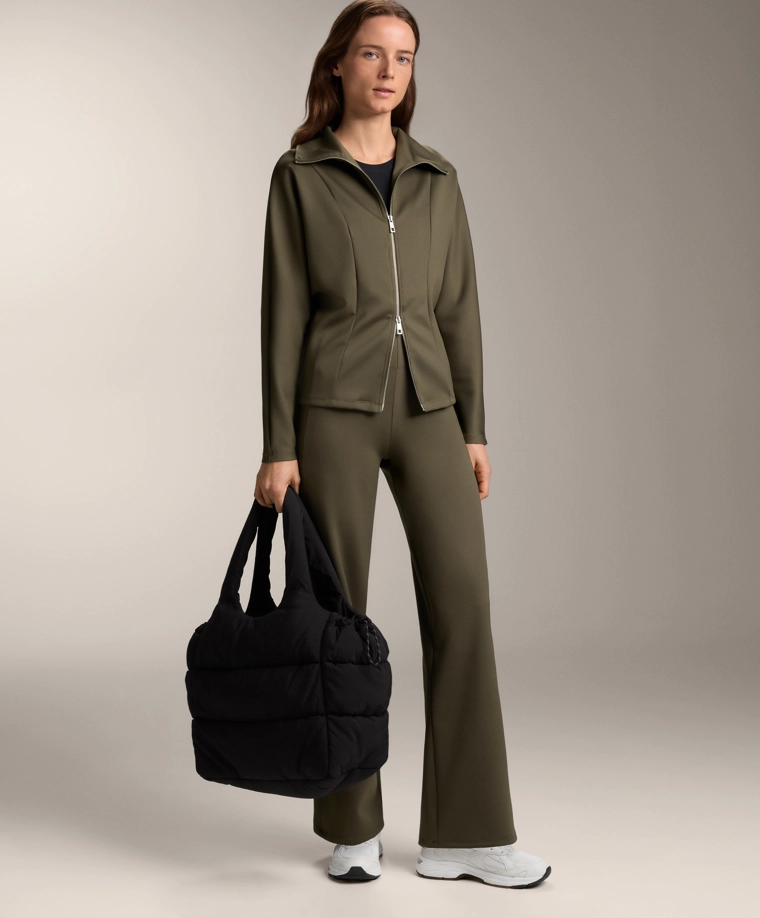 Куртка с двойной молнией эффекта неопрена