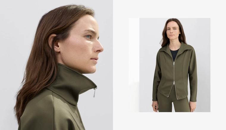 Куртка с двойной молнией эффекта неопрена