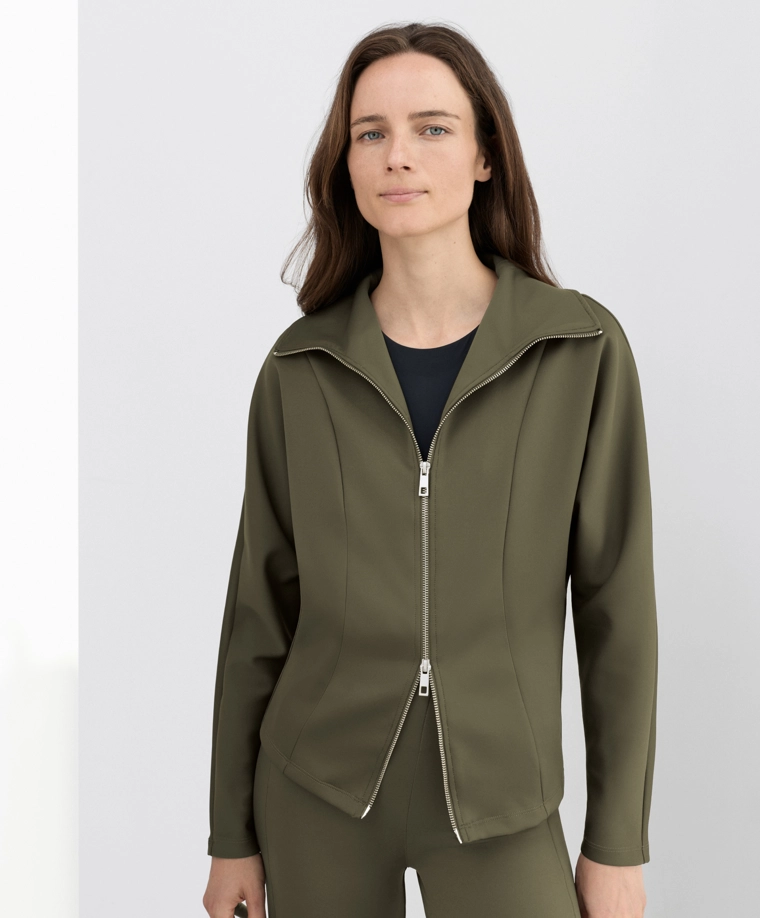 Куртка с двойной молнией эффекта неопрена