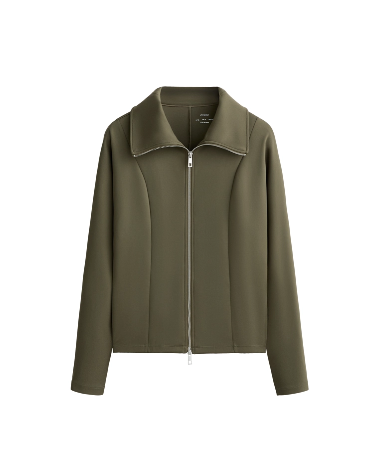 Куртка с двойной молнией эффекта неопрена