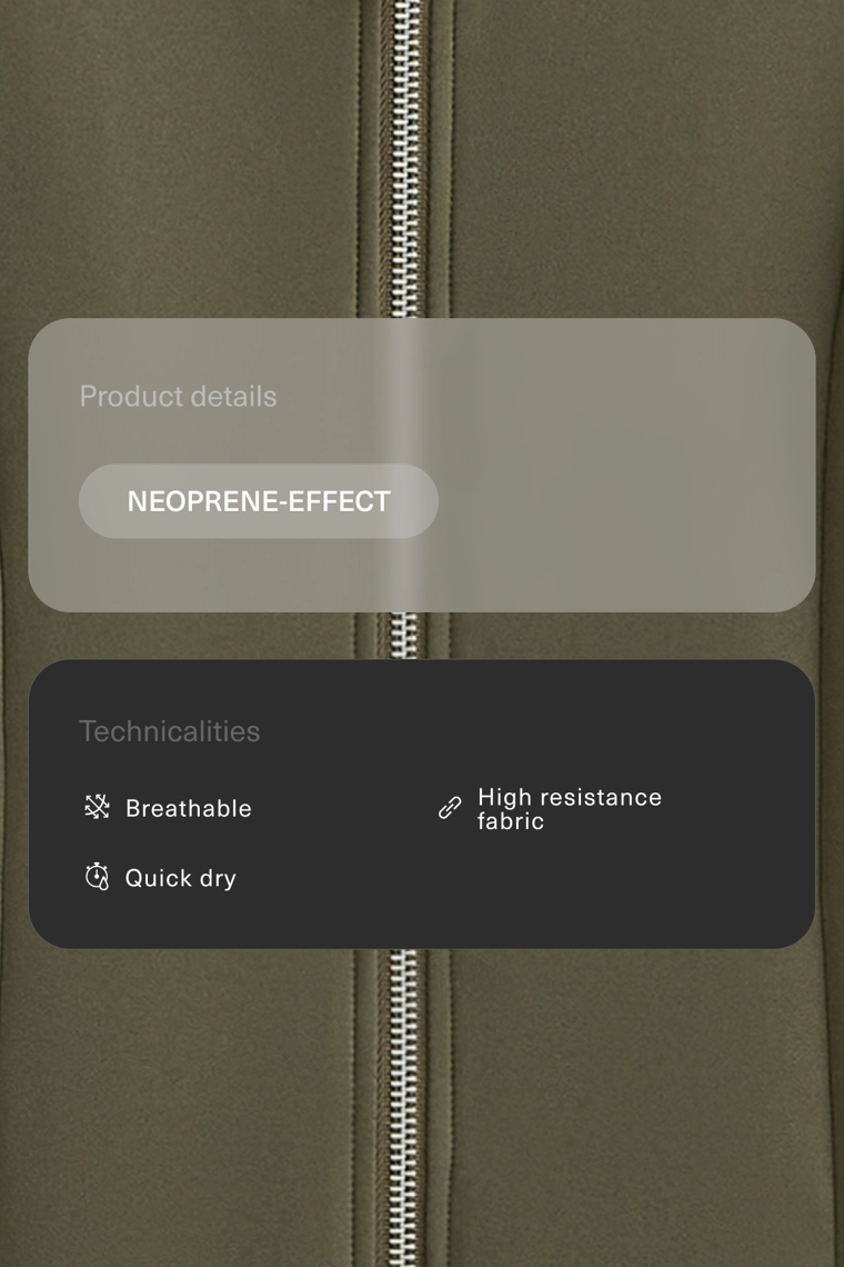 Куртка с двойной молнией эффекта неопрена