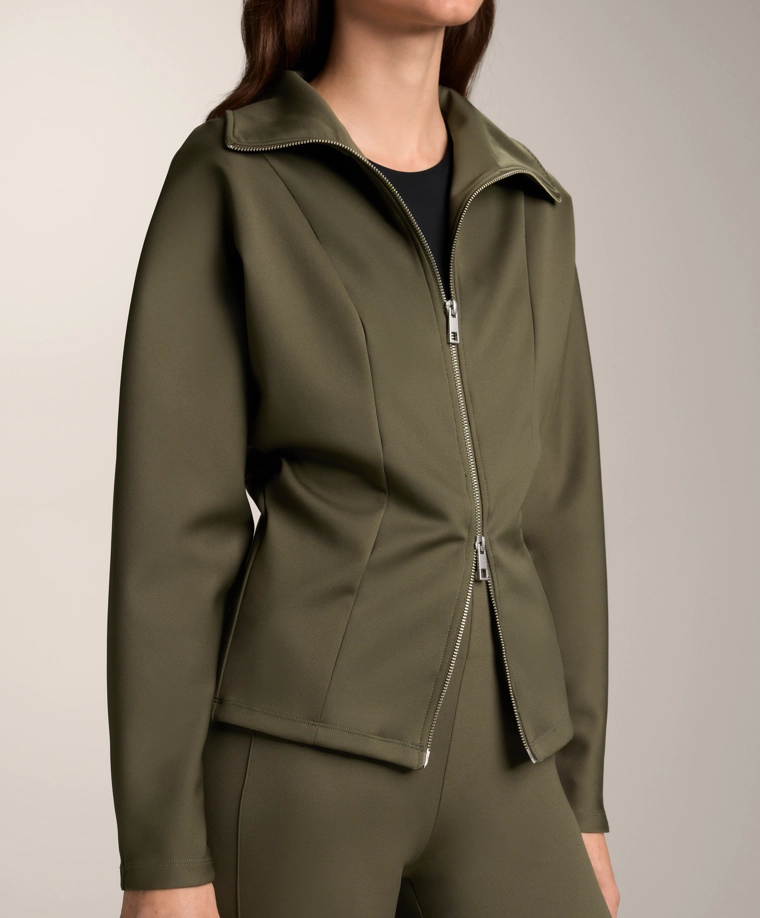 Куртка с двойной молнией эффекта неопрена