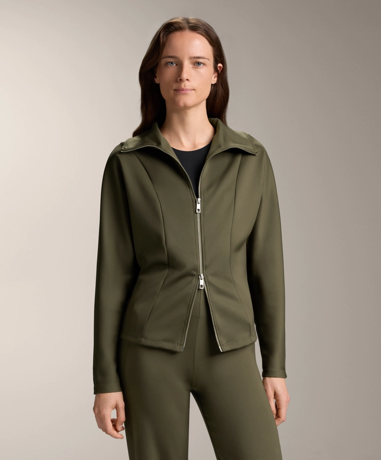 Куртка с двойной молнией эффекта неопрена