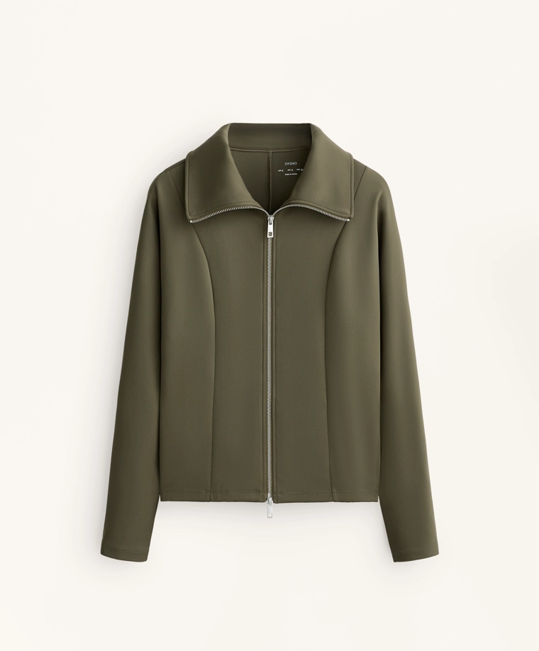 Куртка с двойной молнией эффекта неопрена