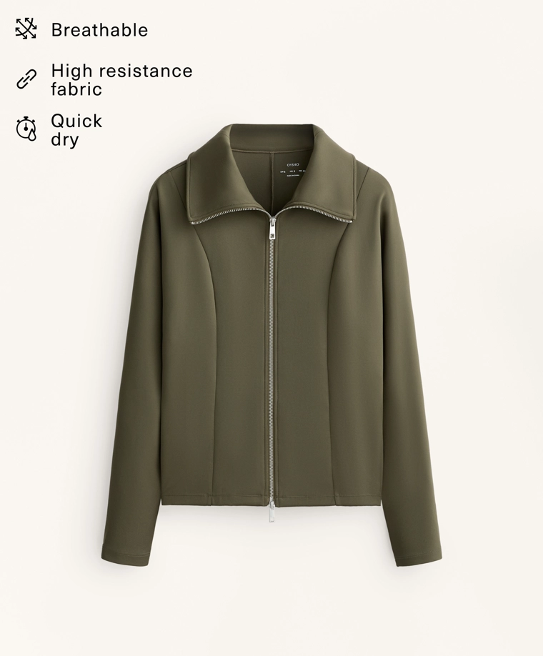 Куртка с двойной молнией эффекта неопрена