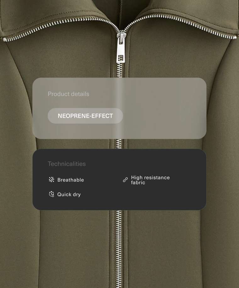 Куртка с двойной молнией эффекта неопрена