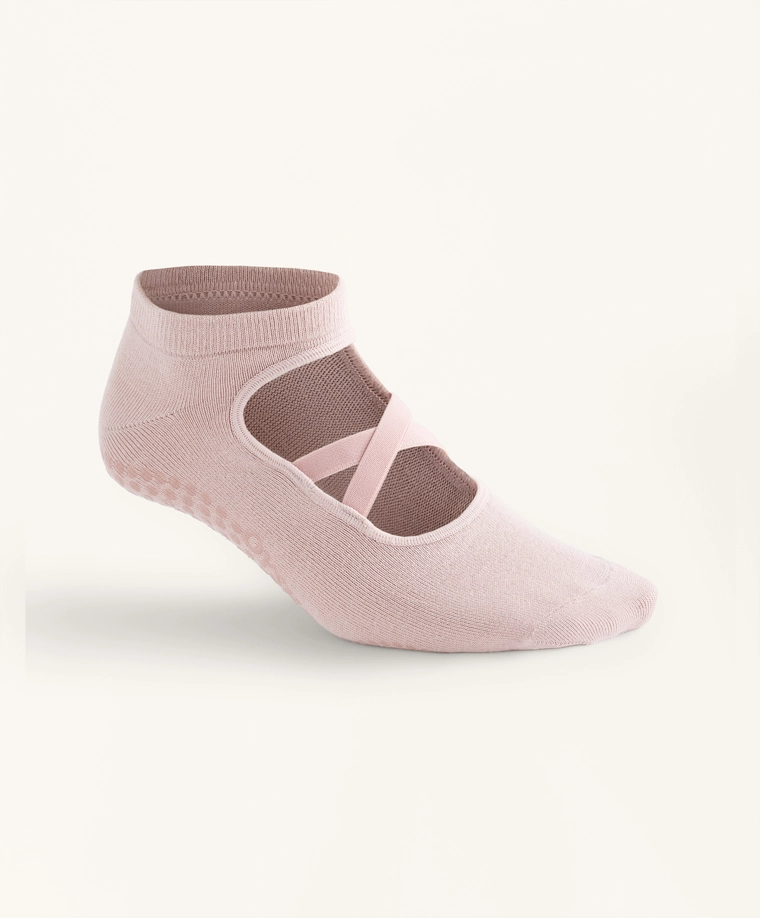 2 пары хлопковых носков для йоги и пилатеса с перекрещивающимися ремешками