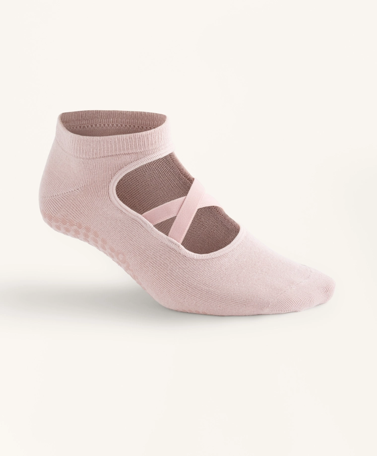 2 пары хлопковых носков для йоги и пилатеса с перекрещивающимися ремешками