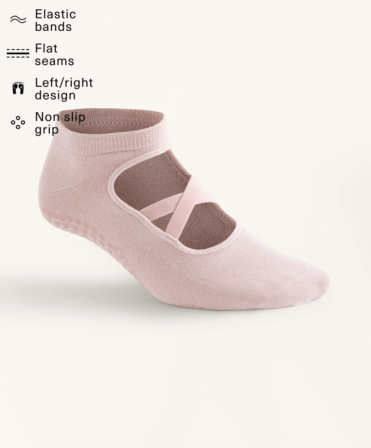 2 пары хлопковых носков для йоги и пилатеса с перекрещивающимися ремешками