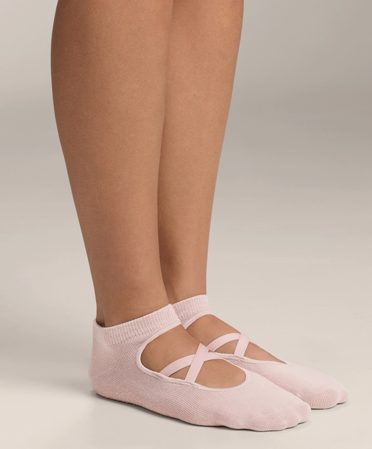 2 пары хлопковых носков для йоги и пилатеса с перекрещивающимися ремешками