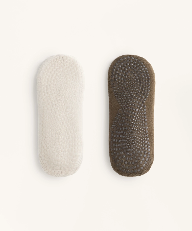 Носки для йоги и пилатеса из хлопкового смесового материала с перекрещивающимися ремешками (2 пары)