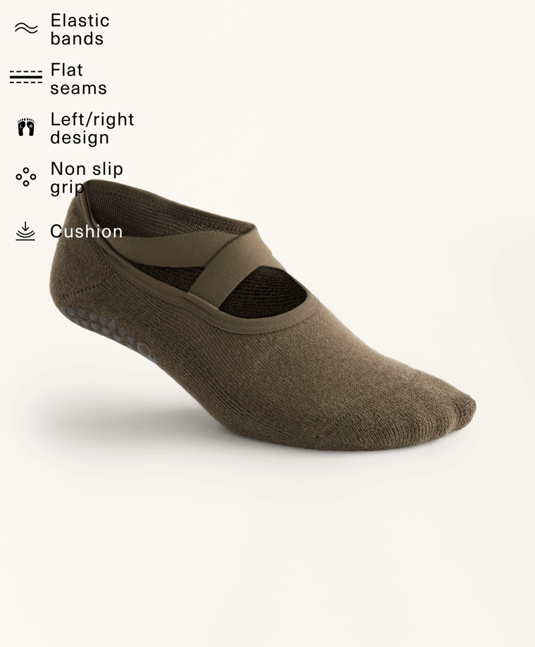 Носки для йоги и пилатеса из хлопкового смесового материала с перекрещивающимися ремешками (2 пары)