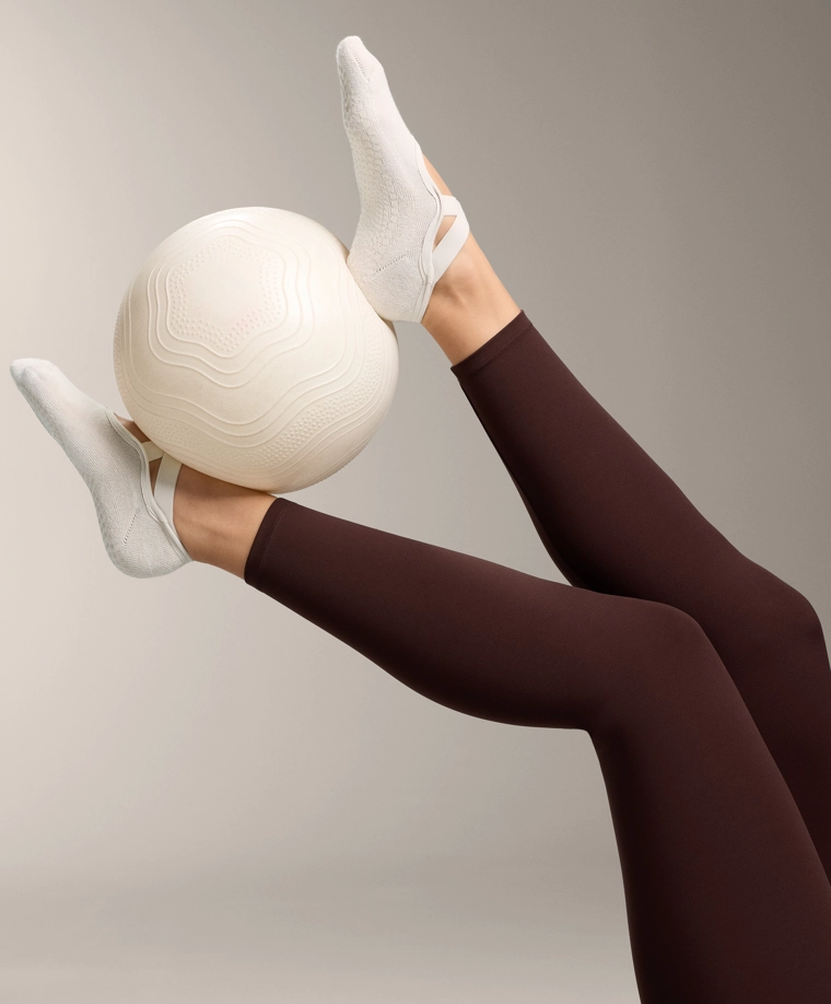 Носки для йоги и пилатеса из хлопкового смесового материала с перекрещивающимися ремешками (2 пары)